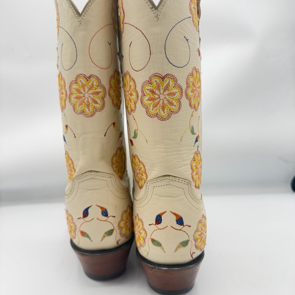1883 Vintage Lucchese Floral Embroidered Cowboy Boots - Picture 3 of 6